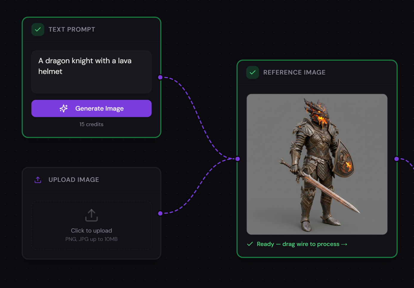 Text to image generation step in Carve 3D